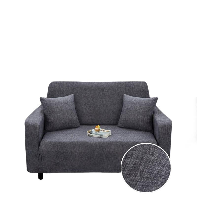 Anyseat 2 Seater Sofa Cover Plain Gray Style and Protection For Living Room Sofa Chair Elastic Stretchable Slipcover