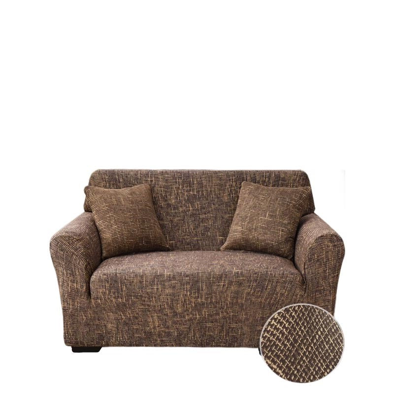 Anyseat 2 Seater Sofa Cover Plain Brown Style and Protection For Living Room Sofa Chair Elastic Stretchable Slipcover