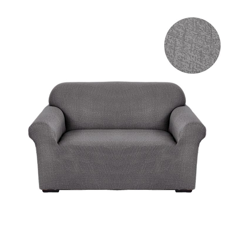 Anyseat  2 Seater Sofa Cover Solid Gray Style and Protection For Living Room Sofa Chair Elastic Stretchable Slipcover