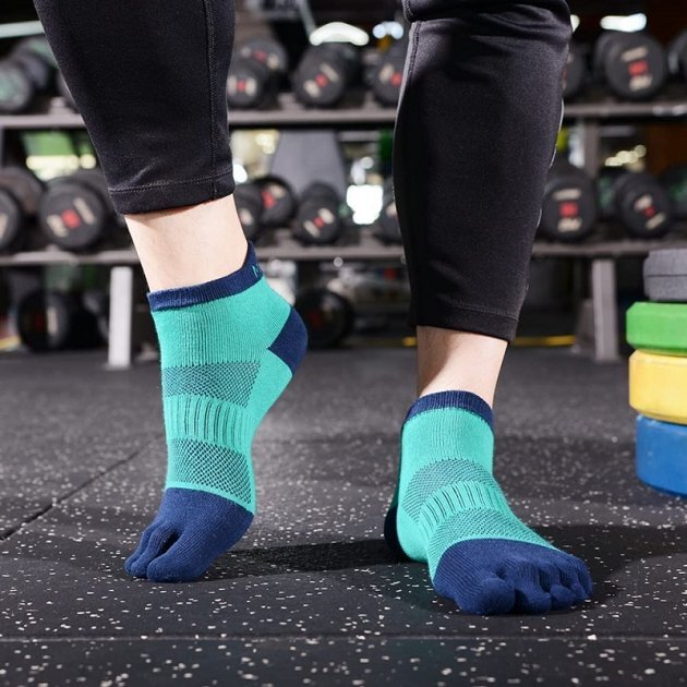 Anyfootwear 5 Pairs One Size 36-42 Gray Men's Socks Cotton Breathable Sports Sweat Absorption Five-toe Anti-friction Back Short Tube