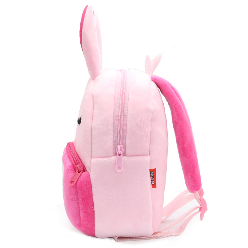 ANYKIDZ 3D Pink Rabbit School Backpack Cute Animal With Cartoon Designs Children Toddler Plush Bag For Baby Girls and Boys