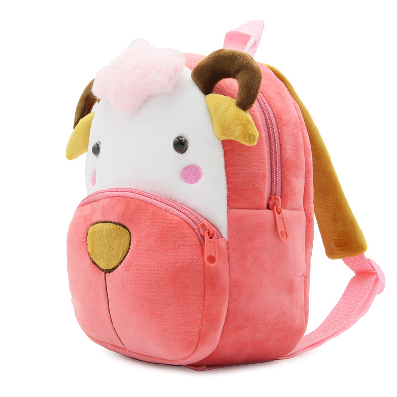 ANYKIDZ 3D Pink Sheep School Backpack Cute Animal With Cartoon Designs Children Toddler Plush Bag For Baby Girls and Boys