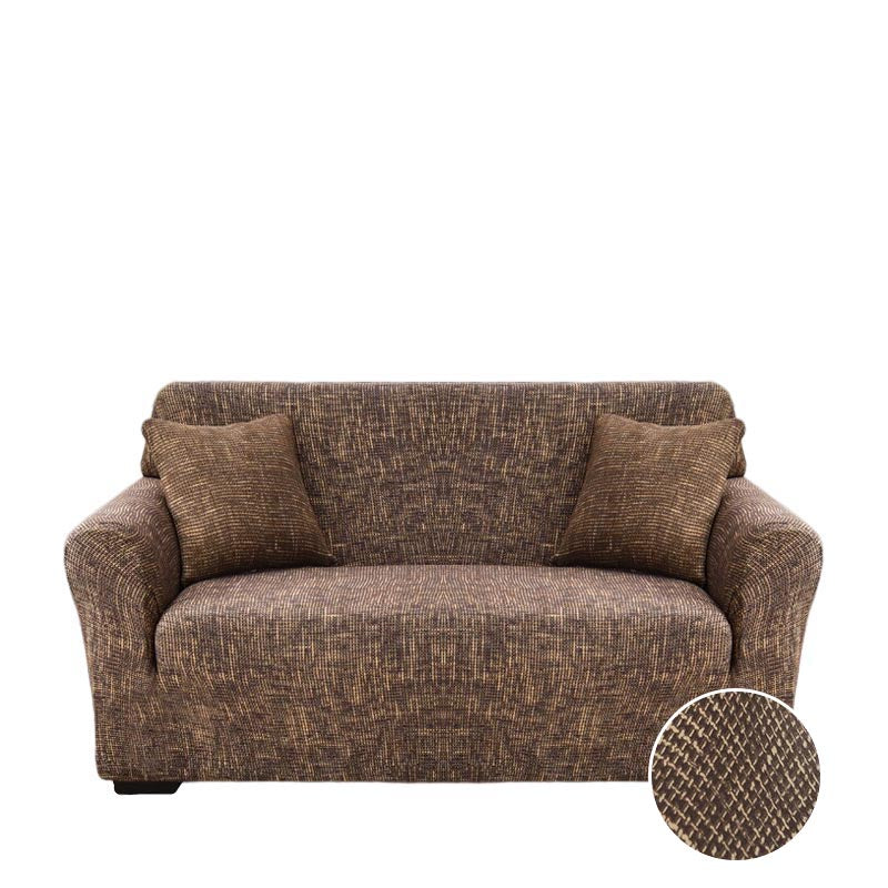 Anyseat 3-Seater Sofa Cover – Plain Brown Style Slipcover for Living Room Chair Protection