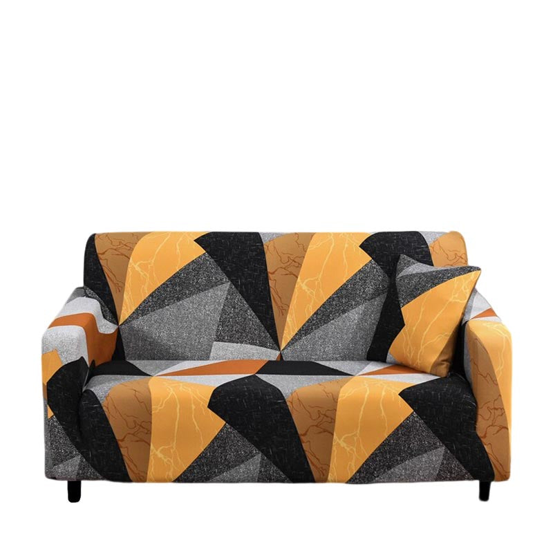 Anyseat 3 Seater Sofa Cover Golden Yellow Geometric Style and Protection For Living Room Sofa Chair Elastic Stretchable Slipcover