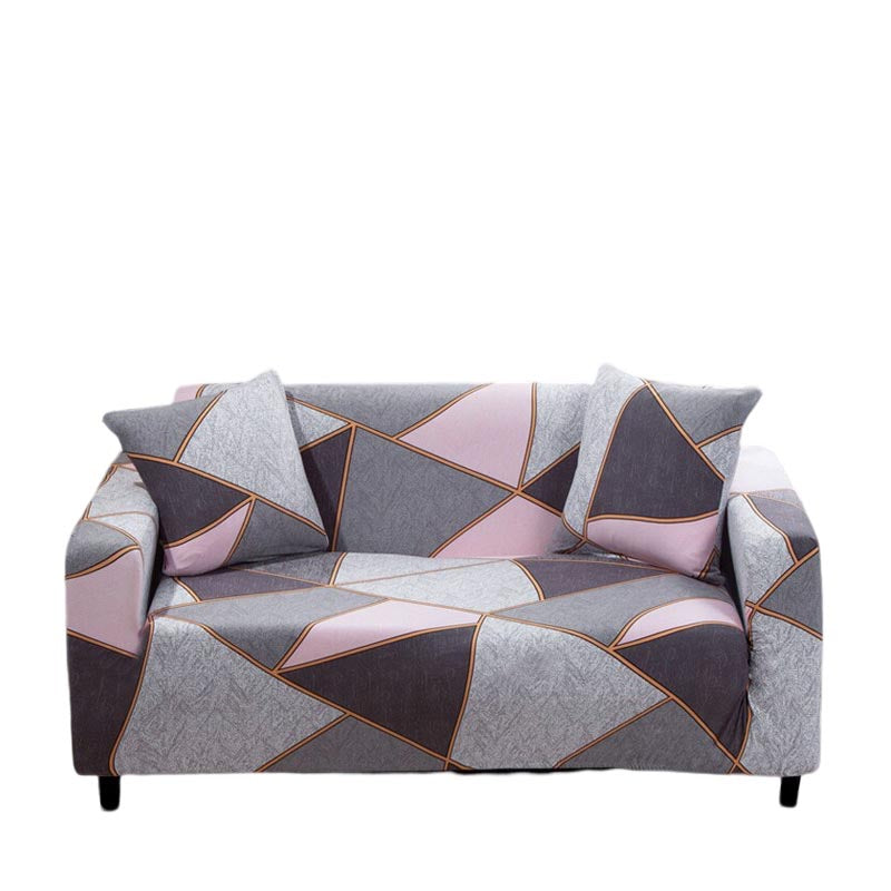 Anyseat 3 Seater Sofa Cover Gray Pink Geometric Style and Protection For Living Room Sofa Chair Elastic Stretchable Slipcover