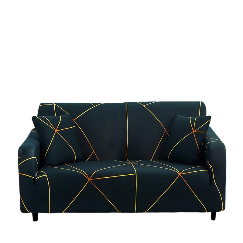 Anyseat 3 Seater Sofa Cover Dark Green Linear Style and Protection For Living Room Sofa Chair Elastic Stretchable Slipcover