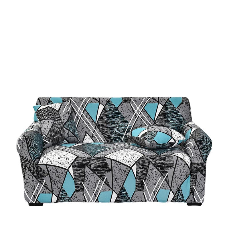 Anyseat 3 Seater Sofa Cover Dark Grey Geometric Style and Protection For Living Room Sofa Chair Elastic Stretchable Slipcover