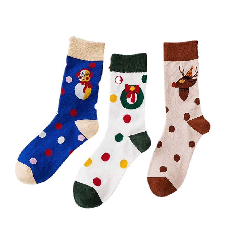 Anyfootwear 3 Pairs Women’s Joyful Holiday Cotton Socks Funny Gift Party