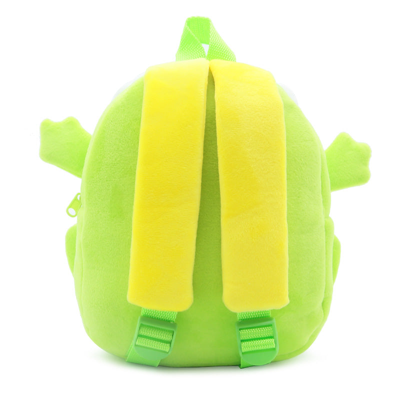 ANYKIDZ 3D Green Frog School Backpack Cute Animal With Cartoon Designs Children Toddler Plush Bag For Baby Girls and Boys
