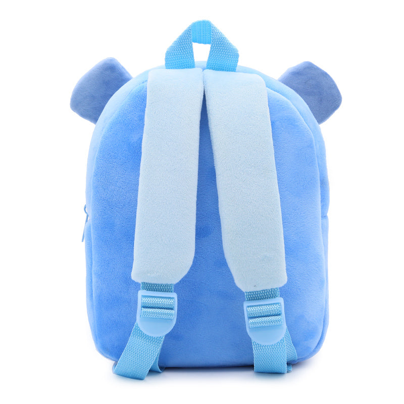 ANYKIDZ 3D Blue Hippo School Backpack Cute Animal With Cartoon Designs Children Toddler Plush Bag For Baby Girls and Boys