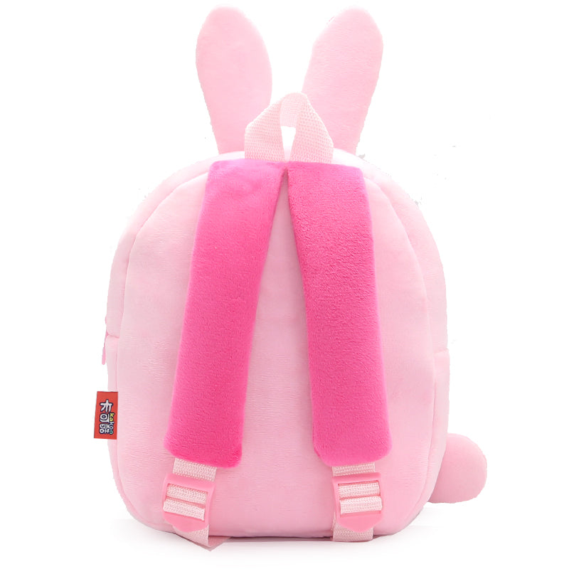 ANYKIDZ 3D Pink Rabbit School Backpack Cute Animal With Cartoon Designs Children Toddler Plush Bag For Baby Girls and Boys