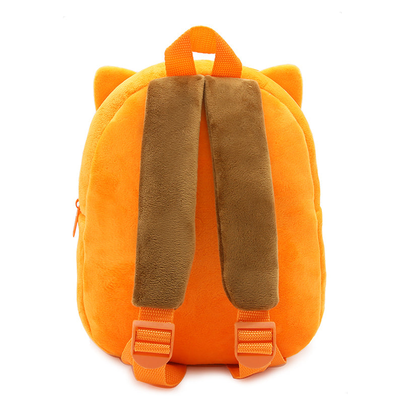 ANYKIDZ 3D Orange Fox School Backpack Cute Animal With Cartoon Designs Children Toddler Plush Bag For Baby Girls and Boys