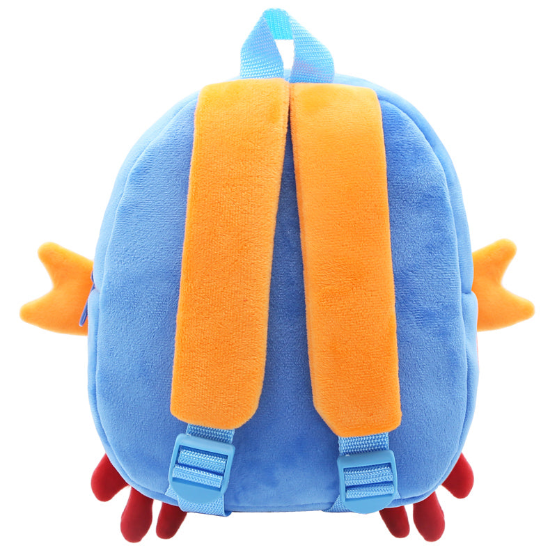 ANYKIDZ 3D Blue Crab School Backpack Cute Animal With Cartoon Designs Children Toddler Plush Bag For Baby Girls and Boys