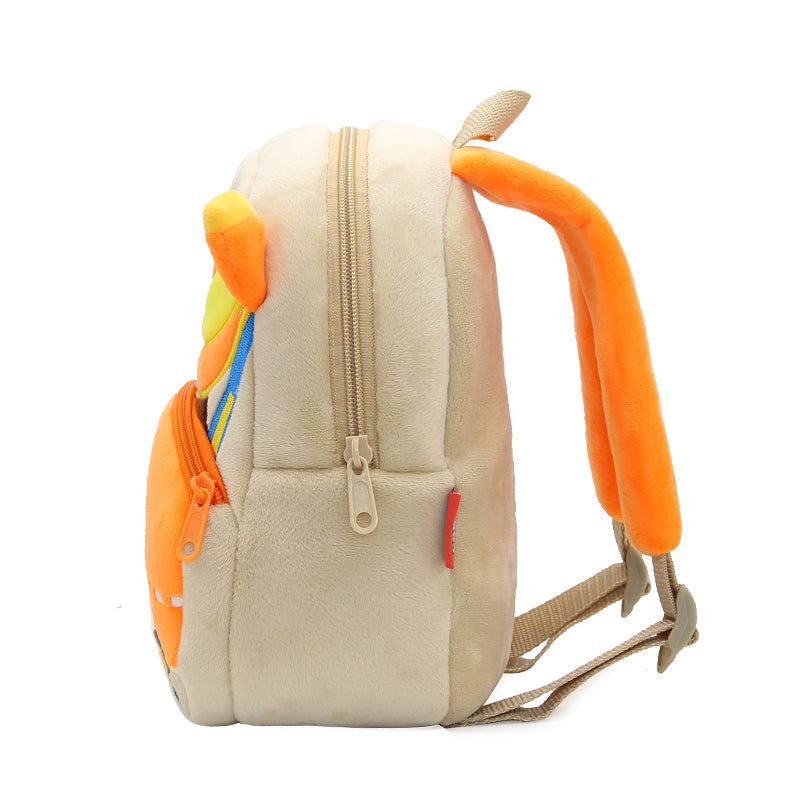 ANYKIDZ 3D Light Brown Agitating Lorry Kid School Backpack Cute Cartoon Animal Style Children Toddler Plush Bag Perfect Accessories For Boys and Girls