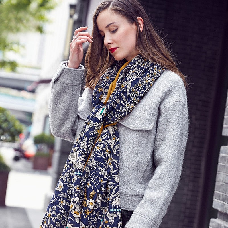 Anyyou 100% Pure Merino Wool Yellow Poncho Winter Large Scarf Pashmina Shawl Bandana Neck Wrap For Women