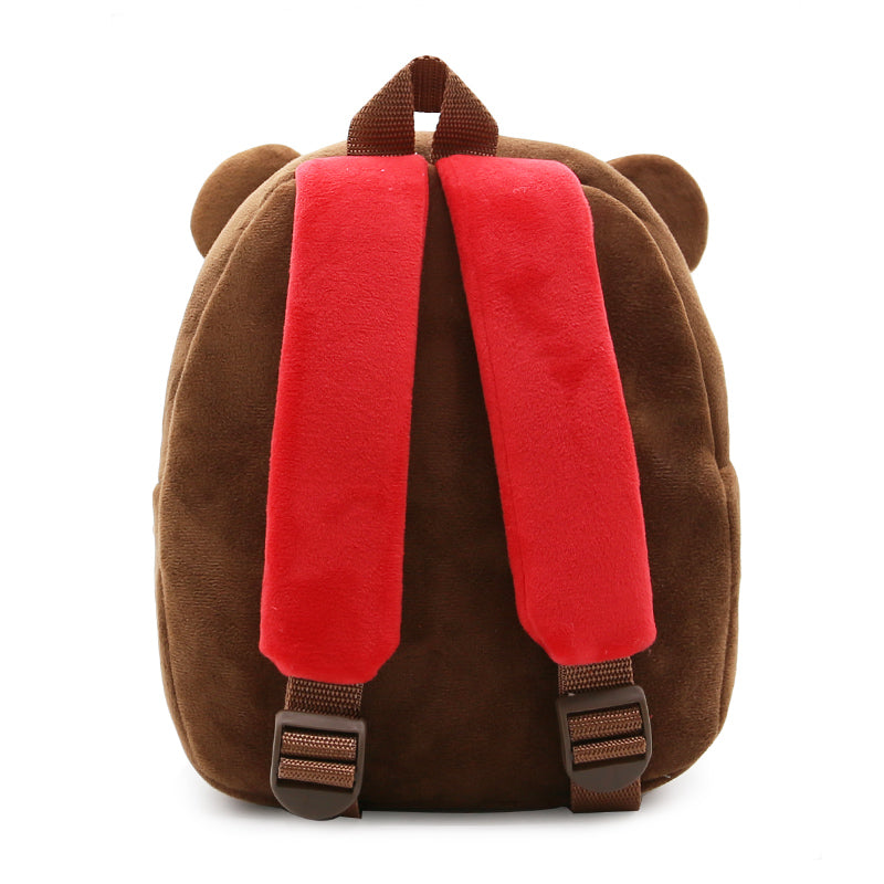 ANYKIDZ 3D Coffee Bear Backpack Cute Animal With Cartoon Designs Children Toddler Plush Bag