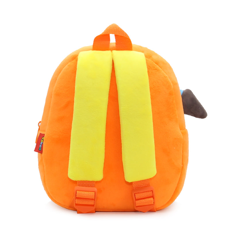 ANYKIDZ 3D Orange Drill Carriage Backpack Cute Vehicle With Cartoon Designs Children Toddler Plush Bag