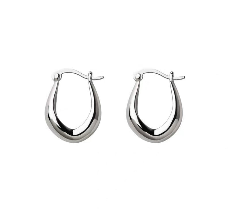 ANYCO Fashion Earrings 925 Sterling Silver Statement French Simple Rock for Women Unique Charm Gothic Hip Hop Piercing Jewelry