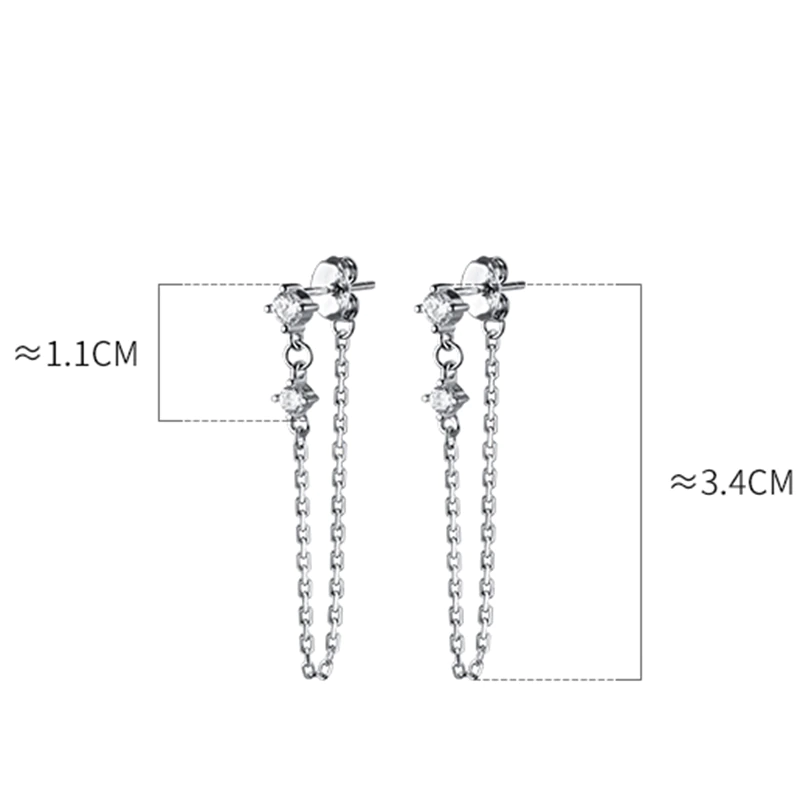 ANYCO Fashion Earrings Genuine 925 Sterling Silver Natural Freshwater Baroque Pearl Tassel Chain for Women Jewelry