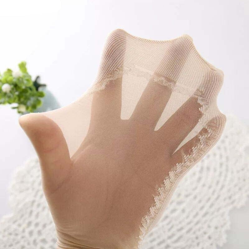 Anyfootwear 10 Pairs Free Size Fashion Socks High Quality  Velvet Silk Spring Summer Breathable Soft Cotton Bottom Wicking Slip-resistant for Women Brown