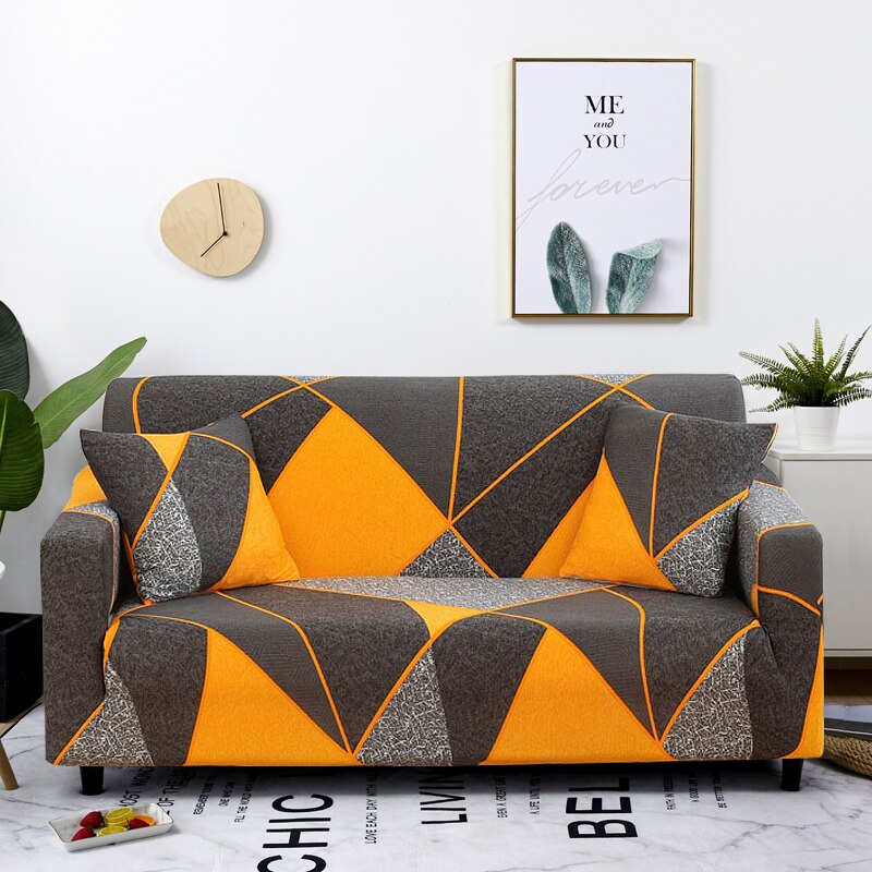 Anyseat 4 Seater Sofa Cover Marigold Style and Protection For Living Room Sofa Chair Elastic Stretchable Slipcover
