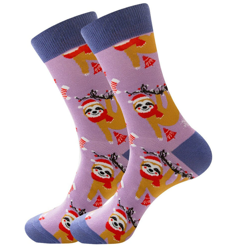 Anyfootwear 5 Pairs Violet Size 5-13 Socks Crystal Silk Tide Winter Holiday Design Plus Snowflake Stocking Comfortable To Wear