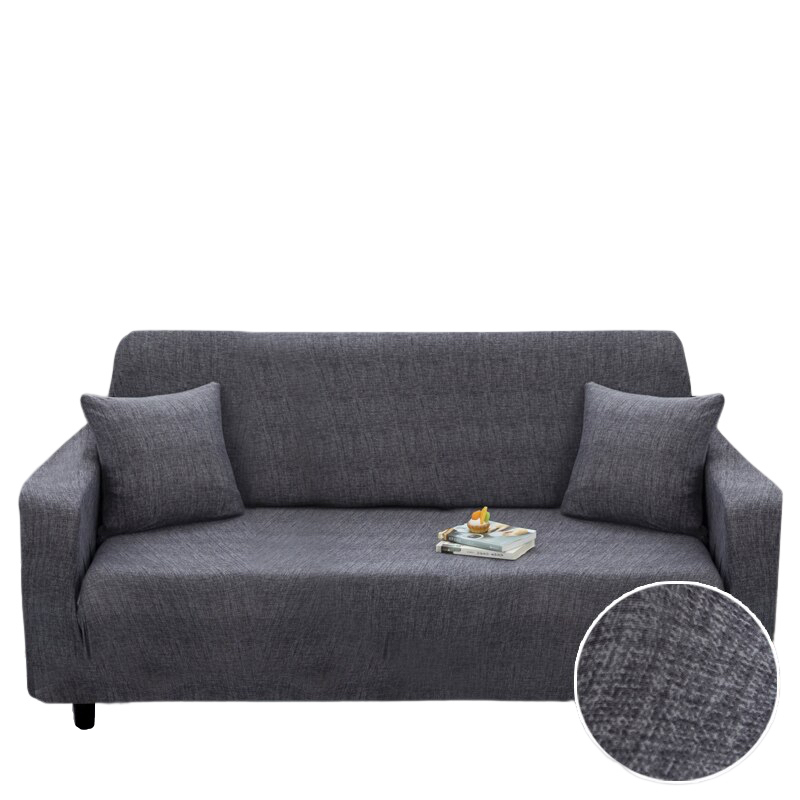 Anyseat 4-Seater Sofa Cover – Plain Gray Style Slipcover for Living Room Chair Protection