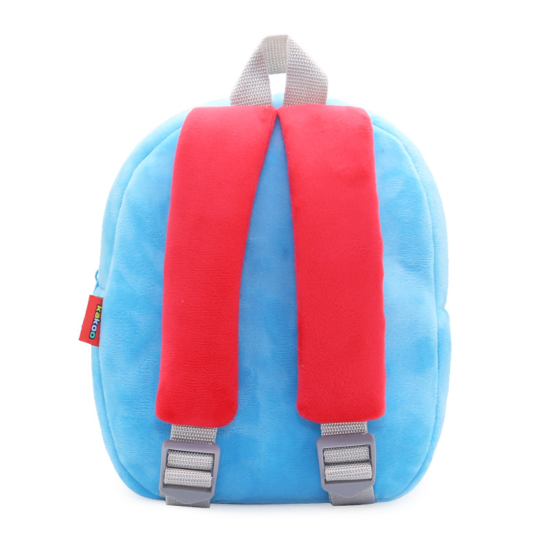 ANYKIDZ 3D Blue Ladder Car Backpack Cute Vehicle With Cartoon Designs Children Toddler Plush Bag