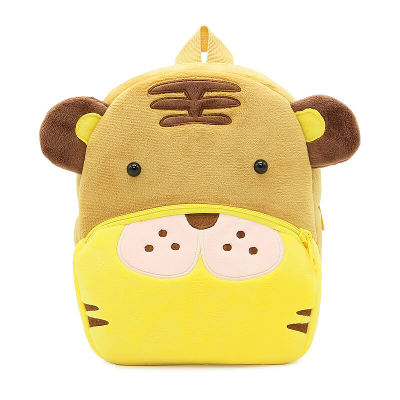 ANYKIDZ 3D Brown Tiger  Kids School Backpack Cute Cartoon Animal Style Children Toddler Plush Bag Perfect Accessories For Boys and Girls