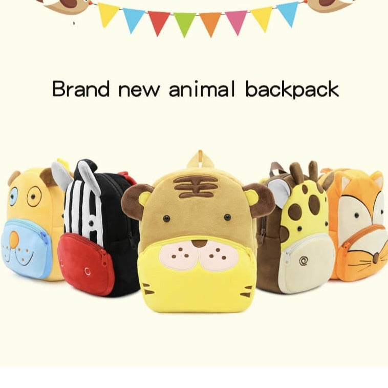 ANYKIDZ 3D Brown Tiger  Kids School Backpack Cute Cartoon Animal Style Children Toddler Plush Bag Perfect Accessories For Boys and Girls