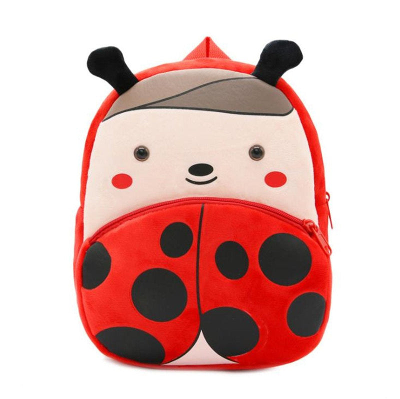 ANYKIDZ  3D Red Ladybug Kids School Backpack Cute Cartoon Animal Style Children Toddler Plush Bag Perfect Accessories For Boys and Girls