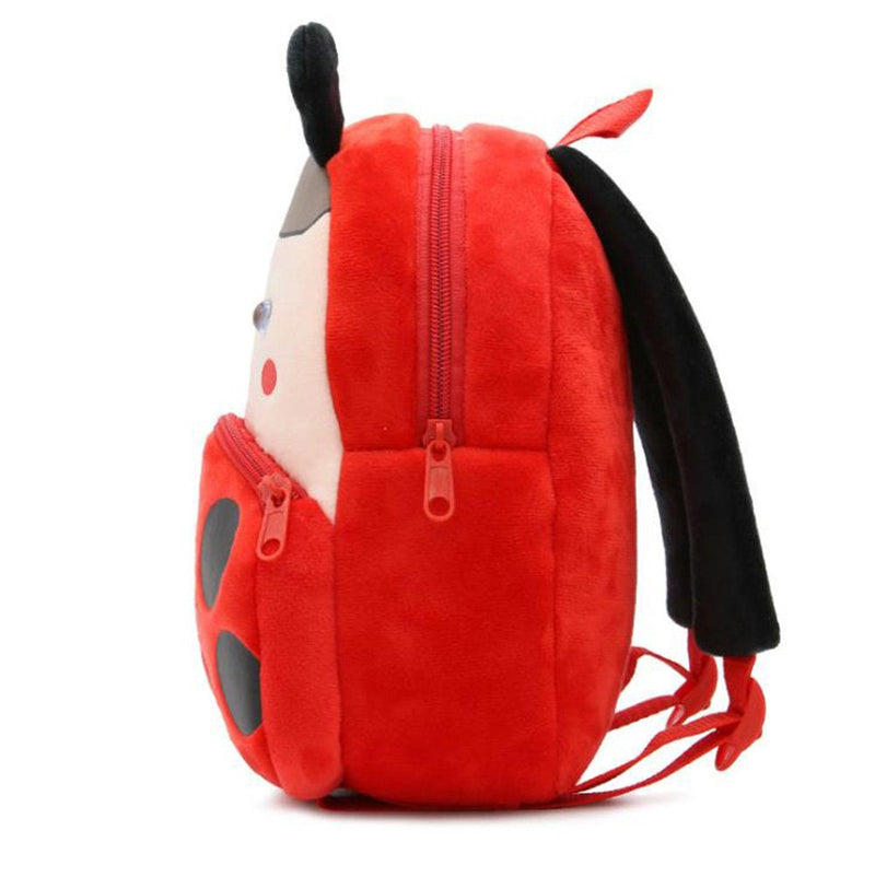 ANYKIDZ  3D Red Ladybug Kids School Backpack Cute Cartoon Animal Style Children Toddler Plush Bag Perfect Accessories For Boys and Girls