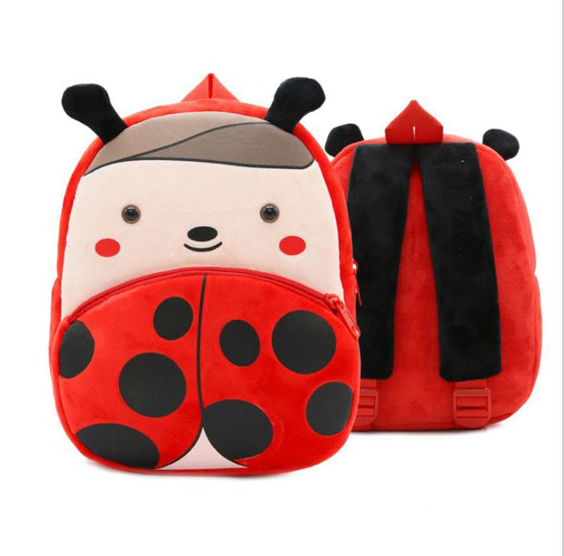 ANYKIDZ  3D Red Ladybug Kids School Backpack Cute Cartoon Animal Style Children Toddler Plush Bag Perfect Accessories For Boys and Girls