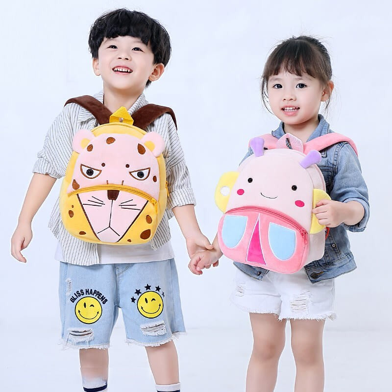 ANYKIDZ 3D Yellow Leopard Kids School Backpack Cute Cartoon Animal Style Children Toddler Plush Bag Perfect Accessories For Boys and Girls