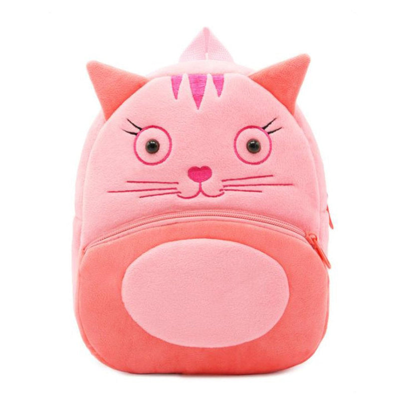 ANYKIDZ 3D Pink Cat Kids School Backpack Cute Cartoon Animal Style Children Toddler Plush Bag Perfect Accessories For Boys and Girls