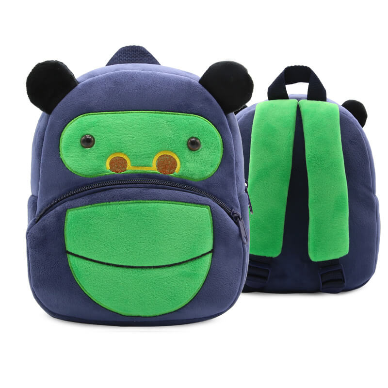 ANYKIDZ 3D Navy Blue Chimpanzees Kids School Backpack Cute Cartoon Animal Style Children Toddler Plush Bag Perfect Accessories For Boys and Girls