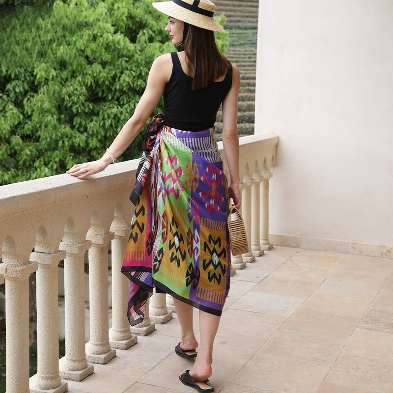 Anyyou 100% Mulberry Silk Multicolor Long Scarf Luxury Brand Women Beach Shawl Wear Swimwear Pashimina Foulard