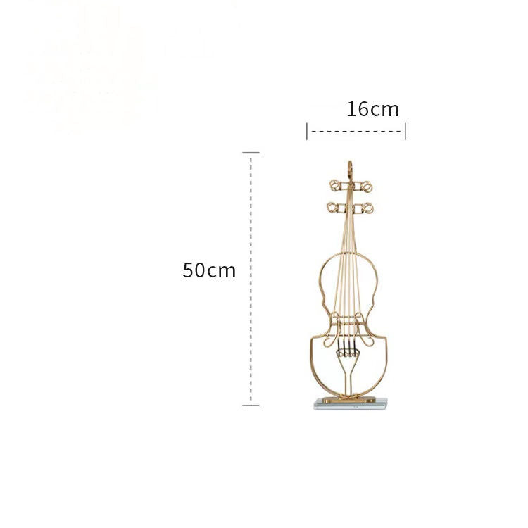 ANYHOUZ 50cm Violin Sculpture Instrument Tabletop Home Decor