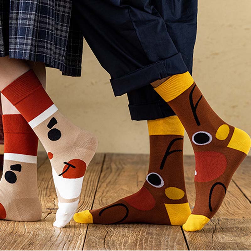 Anyfootwear 3 Pairs Women’s Seasonal Cotton Socks Funny Gift Party Multi Color