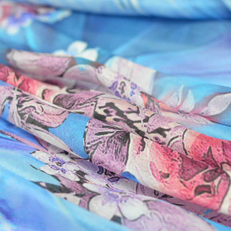 Anyyou 100% Mulberry Silk Light Blue Long Scarf Luxury Brand Women Beach Shawl Wear Swimwear Pashimina Face Shield Foulard