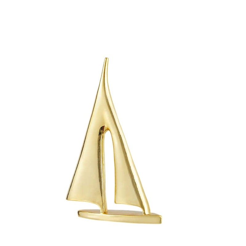 ANYHOUZ  20cm Gold Sailing Ship Metal Crafts Tabletop Home Decor Modern Art Living Room Display House Decorative Crafts Metal Ornaments