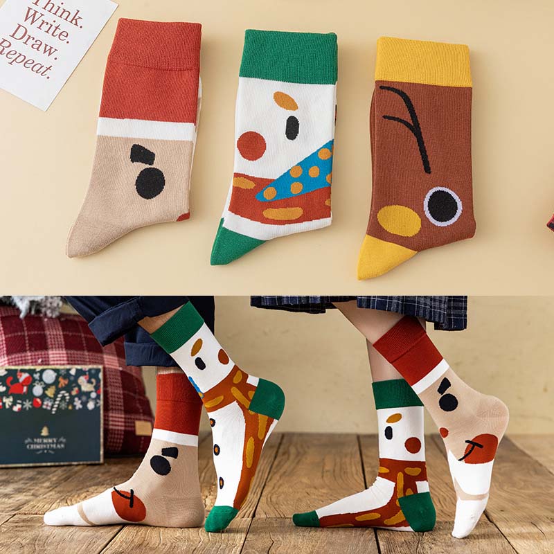 Anyfootwear 3 Pairs Women’s Art Holiday Cotton Socks Funny Gift Party