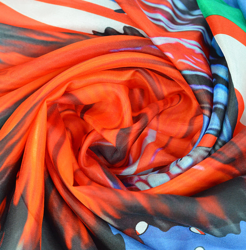 Anyyou 100% Mulberry Silk Red Long Scarf Luxury Brand Women Beach Shawl Wear Swimwear Pashimina Face Shield Foulard