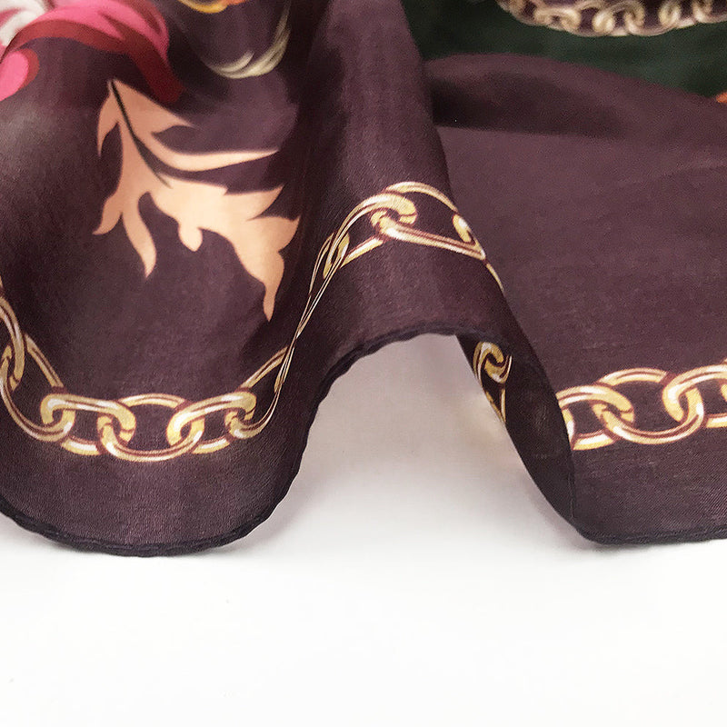 Anyyou 100% Mulberry Silk Brown Long Scarf Luxury Brand Women Beach Shawl Wear Swimwear Pashimina Face Shield Foulard