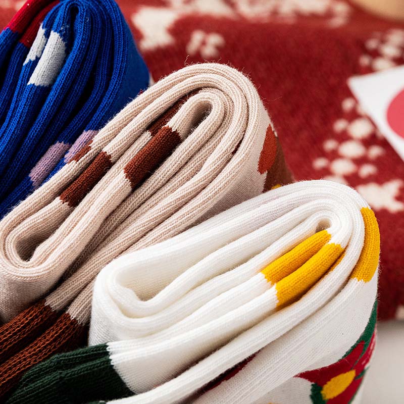 Anyfootwear 3 Pairs Women’s Seasonal Cotton Socks Funny Gift Party Multi Color