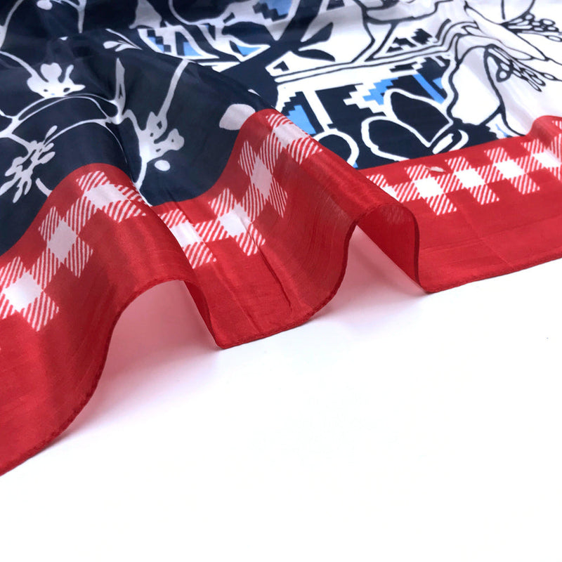 Anyyou 100% Mulberry Silk Dark Blue Long Scarf Luxury Brand Women Beach Shawl Wear Swimwear Pashimina Face Shield Foulard