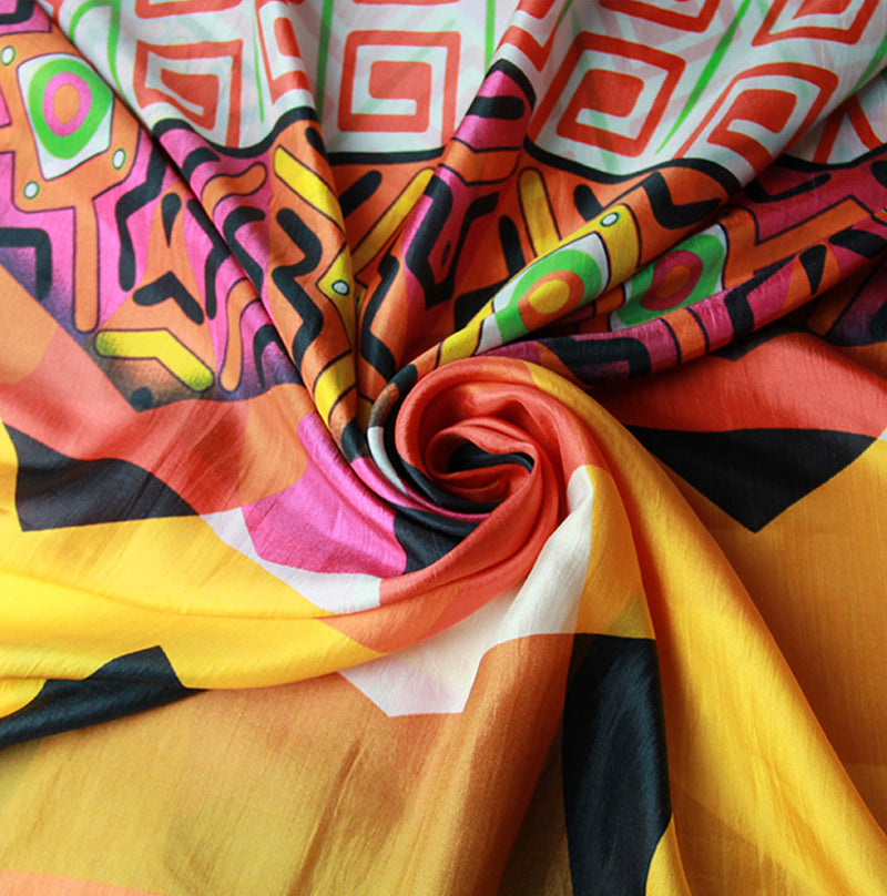 Anyyou 100% Mulberry Silk Butter Yellow Long Scarf Luxury Brand Women Beach Shawl Wear Swimwear Pashimina Face Shield Foulard