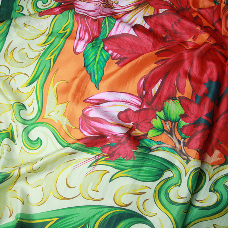 Anyyou 100% Mulberry Silk Dark Orange Long Scarf Luxury Brand Women Beach Shawl Wear Swimwear Pashimina Face Shield Foulard