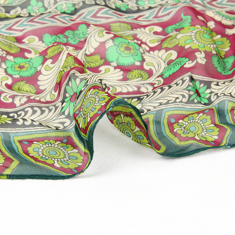 Anyyou 100% Mulberry Silk Green Long Scarf Luxury Brand Women Beach Shawl Wear Swimwear Pashimina Face Shield Foulard