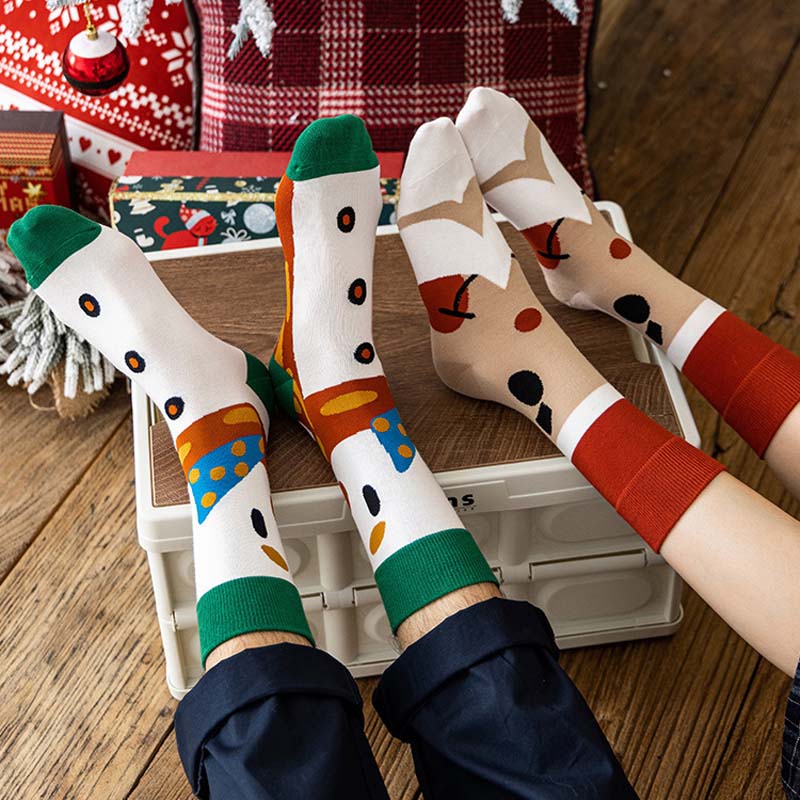 Anyfootwear 3 Pairs Women’s Seasonal Cotton Socks Funny Gift Party Multi Color